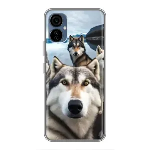 Чохол з Хаскі TECNO Camon 19 Neo - (AlphaPrint) (Селфі Хаскі)