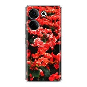 Чохли з квітами для Tecno Camon 20 Pro (VPrint) (Квіти червоні)