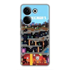 Чехол Майнкрафт на Tecno Camon 20 Pro (AlphaPrint) Minecraft (фон Minecraft)