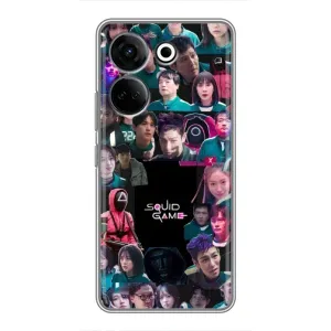 Чохол Гра в кальмара для Tecno Camon 20 Pro (Колаж Гра кальмара)