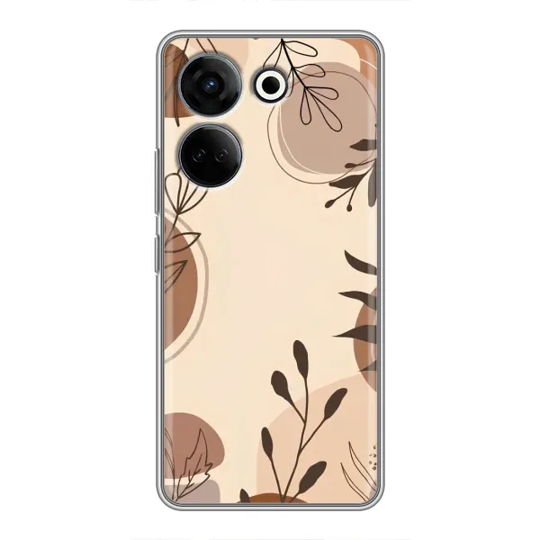 Чохол з принтом «Коричневі квіти» для TECNO Camon 20 Pro