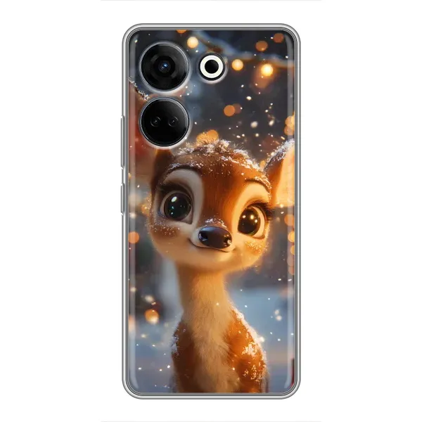 Чохол з принтом «Оленятко серед гірлянд» для TECNO Camon 20 Pro Чохол з принтом «Оленятко серед гірлянд» для TECNO Camon 20 Pro