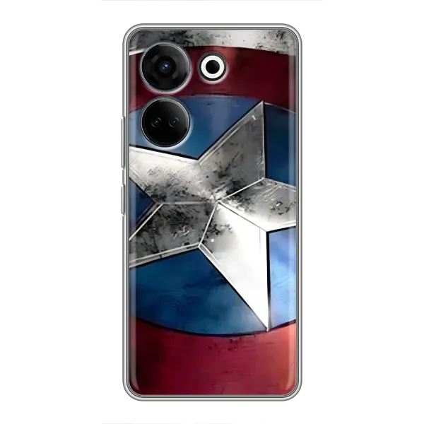 Чехол с принтом «Щит Капитана Америки» для TECNO Camon 20 Pro Чехол с принтом «Щит Капитана Америки» для TECNO Camon 20 Pro