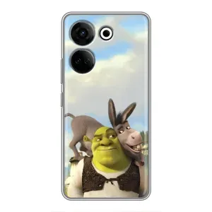 Чохол з мультфільмом Шрек на Tecno Camon 20 Pro (Шрек та Осел)