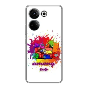 Чохли Амонг Ас для Tecno Camon 20 Pro (AlphaPrint) (Яскравий АмонгАс)