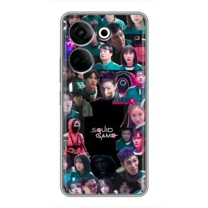 Чохол Гра в кальмара для Tecno Camon 20 (Колаж Гра кальмара)