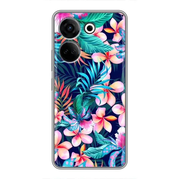 Чехол с принтом «Красочные цветы» для TECNO Camon 20