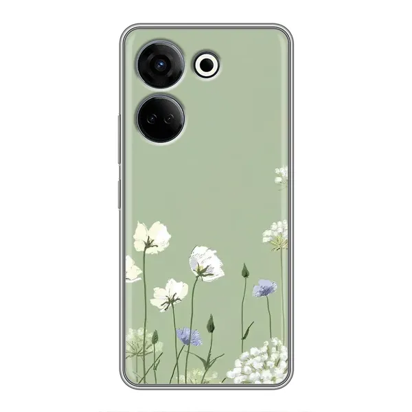 Чохол з принтом «Квіти на зеленому» для TECNO Camon 20