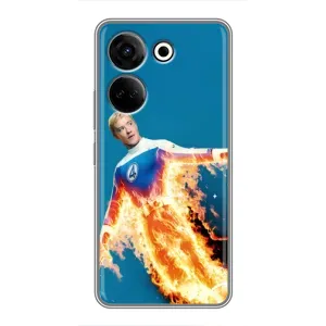 Чохол з принтом Фантастична четвірка для Tecno Camon 20 (Людина-факел у вогні)