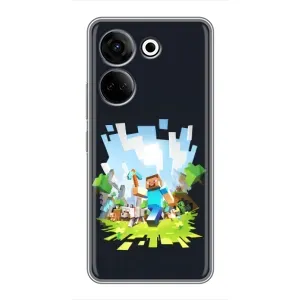 Чехол Майнкрафт на Tecno Camon 20 (AlphaPrint) Minecraft (персонажи Minecraft)