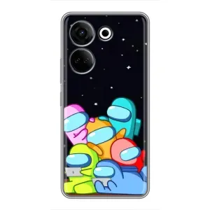Чехол Амонг Ас для Tecno Camon 20 (AlphaPrint) (Скины в космосе)