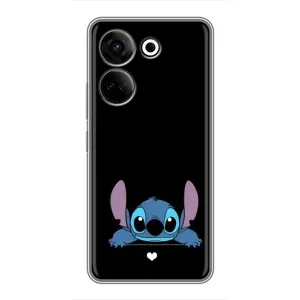 Чехол с принтом Стич на TECNO Camon 20 (Стич на черном)