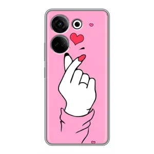 Чехол с принтом для Tecno Camon 20 (AlphaPrint - Знак сердечка)