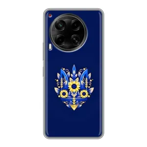 Чехлы для Tecno Camon 30 (CL6) Укр. Символика (AlphaPrint) (Цветочный Герб)