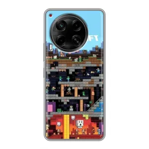 Чохол Майнкрафт на Tecno Camon 30 (CL6) (AlphaPrint) Minecraft (фон Minecraft)