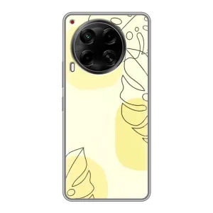 Силиконовый чехол с принтом в цветах на Tecno Camon 30 (CL6) (Желтая монстера арт)