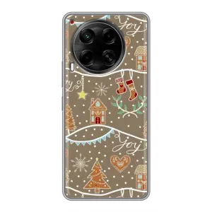 Новогодние, Праздничные Чехлы для Tecno Camon 30 (CL6) - 2024 год (Новогодние пряники)