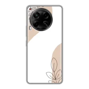 Силиконовый чехол с принтом в цветах на Tecno Camon 30 (CL6) (Нюдовая веточка абстракция)
