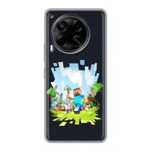 Чохол Майнкрафт на Tecno Camon 30 (CL6) (AlphaPrint) Minecraft (персонажі Minecraft)