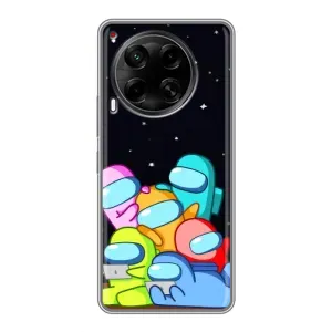 Чехол Амонг Ас для Tecno Camon 30 (CL6) (AlphaPrint) (Скины в космосе)