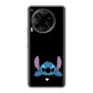 Чехол с принтом Стич на TECNO Camon 30 (CL6) (Стич на черном)