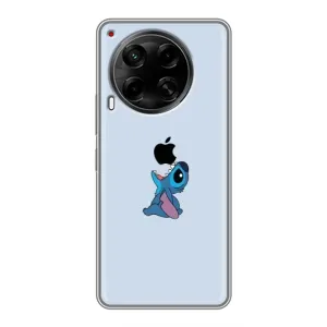 Чехол с принтом Стич на TECNO Camon 30 (CL6) (Stitch apple)