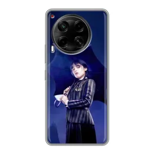 Чохли Венсдей на Tecno Camon 30 (CL6) Уенсдей (AlphaPrint) (Венздей з парасолькою)