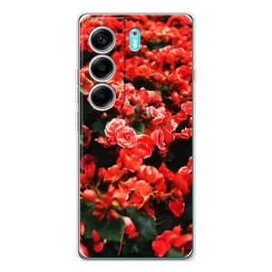 Чехлы с Цветами для TECNO Camon 40 (VPrint) (Цветы красные)