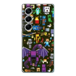 Чохол Майнкрафт на TECNO Camon 40 (AlphaPrint) Minecraft (Колаж Майнкрафт)