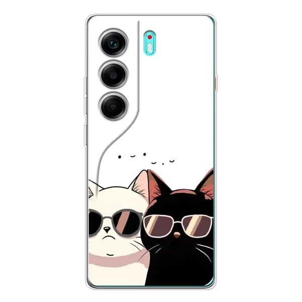 Чохол з принтом «Коти в окулярах» для TECNO Camon 40 Чохол з принтом «Коти в окулярах» для TECNO Camon 40