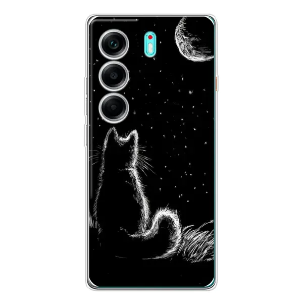 Чехол с принтом «Котик и луна» для TECNO Camon 40 Чехол с принтом «Котик и луна» для TECNO Camon 40
