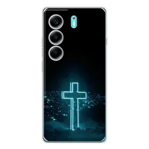 Християнські Чохли для TECNO Camon 40 (AlphaPrint) (Хрест і місто)