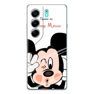 Эксклюзивный чехол для TECNO Camon 40 (AlphaPrint - Мультяшные) (Маус Микки)
