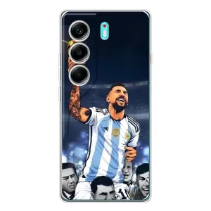Чехлы для TECNO Camon 40 (Leo чемпион) (AlphaPrint) (Месси с кубком)