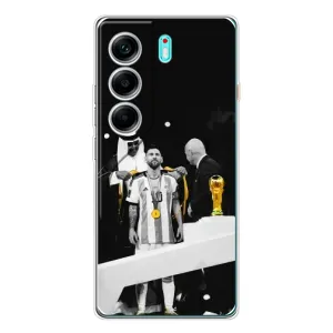 Чехлы для TECNO Camon 40 (Leo чемпион) (AlphaPrint) (Месси в накидке)