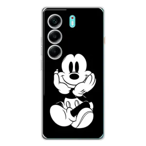 Эксклюзивный чехол для TECNO Camon 40 (AlphaPrint - Мультяшные) (Микки на черном)