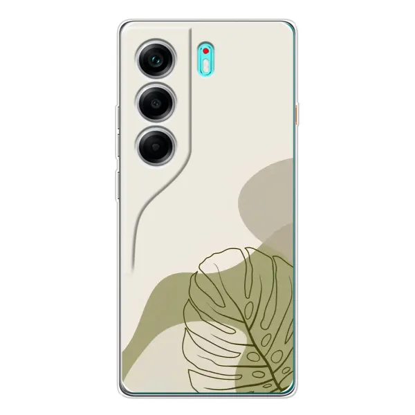 Чехол с принтом «Зеленая монстера дизайн» для TECNO Camon 40