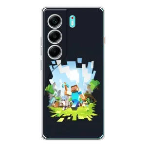 Чохол Майнкрафт на TECNO Camon 40 (AlphaPrint) Minecraft (персонажі Minecraft)