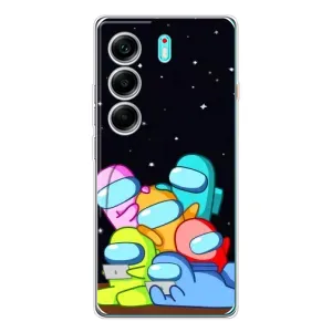 Чехол Амонг Ас для TECNO Camon 40 (AlphaPrint) (Скины в космосе)