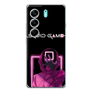 Чохол Гра в кальмара для TECNO Camon 40 (Неоновий охоронець гри)