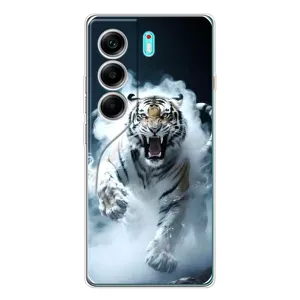 Чехол с принтом «Белый тигр в дыму» для TECNO Camon 40