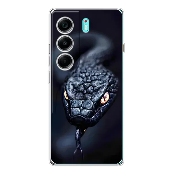 Чехол с принтом «Черная змея» для TECNO Camon 40