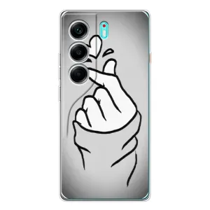 Чехол с принтом для TECNO Camon 40 (AlphaPrint - Знак сердечка)