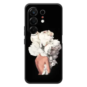 Чехлы (ART) Цветы на TECNO Camon 50 (VPrint) (Белые цветы)