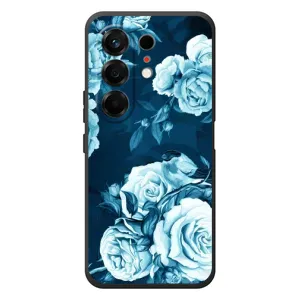 Чехлы (ART) Цветы на TECNO Camon 50 (VPrint) (Голубые Бутоны)