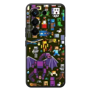 Чохол Майнкрафт на TECNO Camon 50 (AlphaPrint) Minecraft (Колаж Майнкрафт)