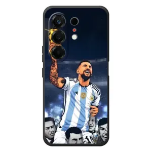Чехлы для TECNO Camon 50 (Leo чемпион) (AlphaPrint) (Месси с кубком)