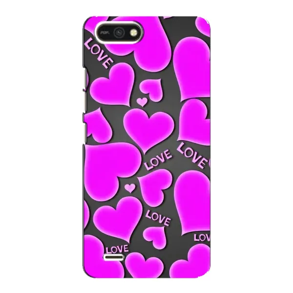Чохол з принтом «Pink hearts» для TECNO POP 2F Чохол з принтом «Pink hearts» для TECNO POP 2F
