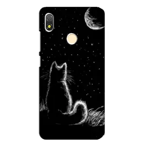 Чохол з принтом для TECNO POP 3 (AlphaPrint) Модні коти (Котик і місяць)