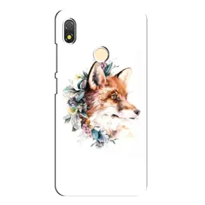 Чохли з картинкою Лисичка для TECNO POP 3 (VPrint) (Лиса в квітах)